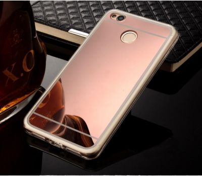 Чохол для Xiaomi Redmi 4x із дзеркальною вставкою рожевий