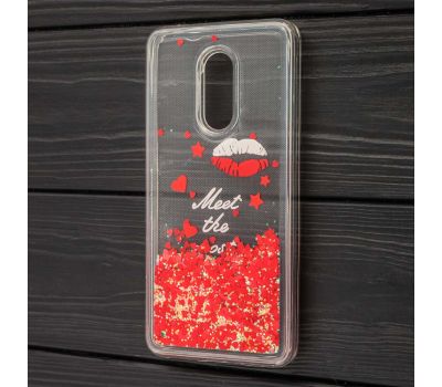 Чохол для Xiaomi Redmi 5 Pepper блискітки вода червоний "губи"