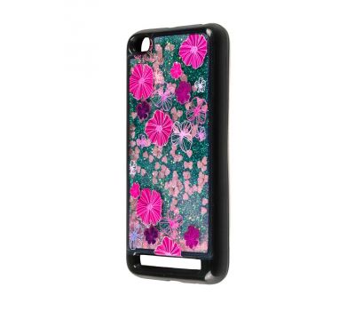 Чохол для Xiaomi Redmi 5A блискітки вода рожеві квіти