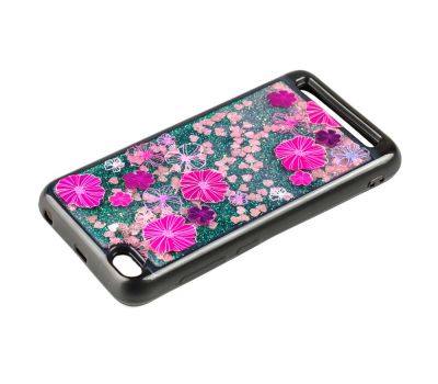 Чохол для Xiaomi Redmi 5A блискітки вода рожеві квіти 517362
