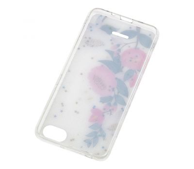 Чохол для Xiaomi Redmi 6A "рожеві квіти блискітки" 519186