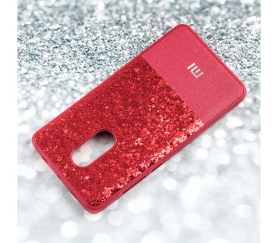 Чохол для Xiaomi Redmi Note 4x / Note 4 Label Case Leather + Shining червоний 521811