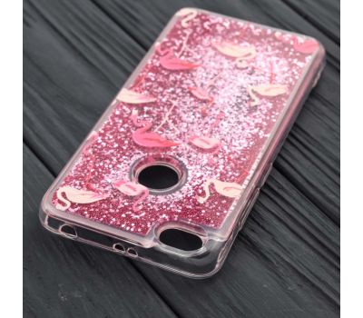 Чохол для Xiaomi Redmi Note 5A Prime Блискучі вода рожевий "фламінго" 523844