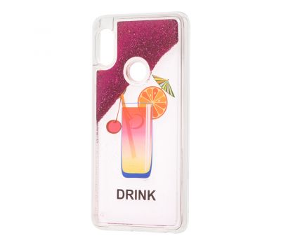 Чохол для Xiaomi Redmi Note 5 / Note 5 Pro Блискучі вода "коктейль" малиновий