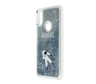 Чохол для Xiaomi Redmi Note 6 Pro блискітки вода сріблястий "космонавт"