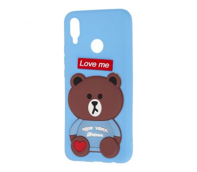 Чохол для Huawei P Smart Plus ведмедик "Love Me" блакитний