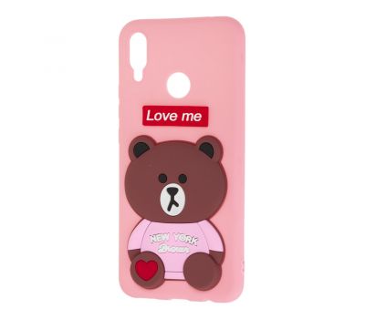 Чохол для Huawei P Smart Plus ведмедик "Love Me" рожевий