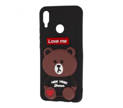 Чохол для Huawei P Smart Plus ведмедик "Love Me" чорний