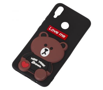 Чохол для Huawei P Smart Plus ведмедик "Love Me" чорний 531151