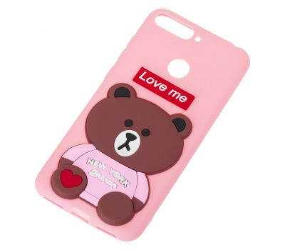 Чохол для Huawei Y6 Prime 2018 ведмедик "Love Me" рожевий 534736