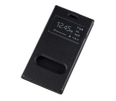 Чохол книжка для Samsung Galaxy A3 (A300) із вікном чорний