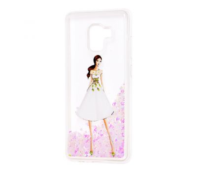 Чохол для Samsung Galaxy A8+ 2018 (A730) вода світло-рожевий "дівчина в білій сукні"
