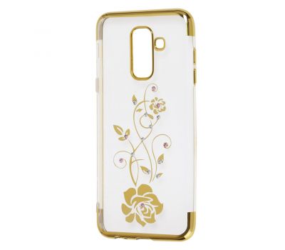 Чохол для Samsung Galaxy A6+ 2018 (A605) kingxbar diamond flower золотистий