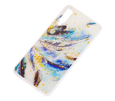 Чохол для Samsung Galaxy A7 2018 (A750) Art confetti "пір'я" 545186