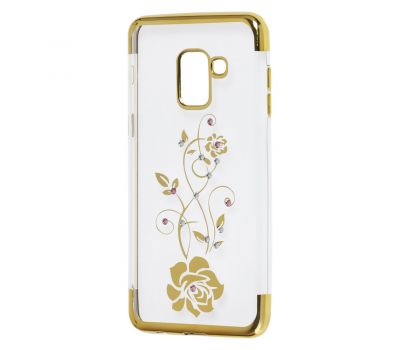 Чохол для Samsung Galaxy A8+ 2018 (A730) kingxbar diamond flower золотистий