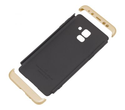 Чохол GKK LikGus для Samsung Galaxy A8 2018 (A530) 360 чорно-золотистий 546075