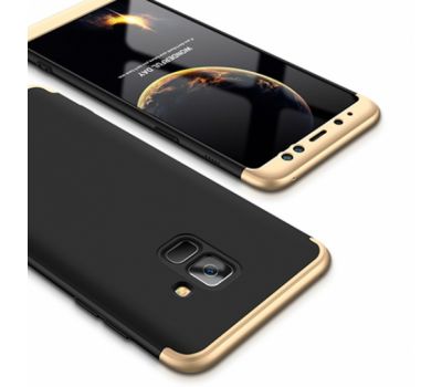 Чохол GKK LikGus для Samsung Galaxy A8 2018 (A530) 360 чорно-золотистий