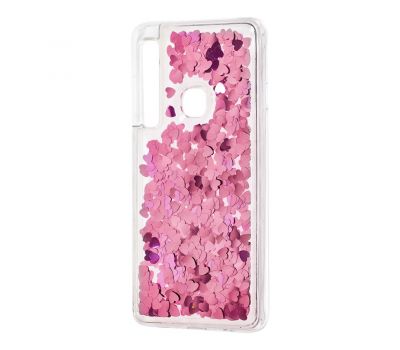 Чохол для Samsung Galaxy A9 2018 (A920) Блиск вода "серця" рожевий