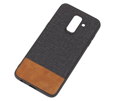 Чохол для Samsung Galaxy A6+ 2018 (A605) Hard Textile чорно коричневий 547810