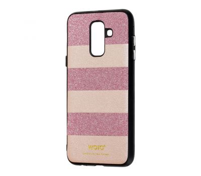 Чохол для Samsung Galaxy A6+ 2018 (A605) woto з блискітками рожевий