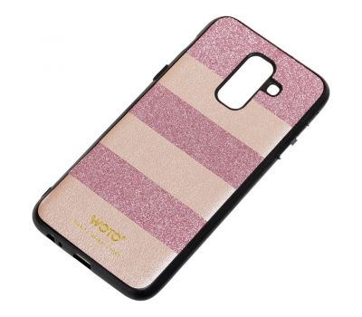 Чохол для Samsung Galaxy A6+ 2018 (A605) woto з блискітками рожевий 548038