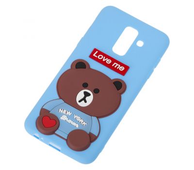 Чохол для Samsung Galaxy A6+ 2018 (A605) ведмедик "Love Me" блакитний 548044
