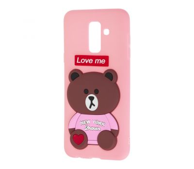 Чохол для Samsung Galaxy A6+ 2018 (A605) ведмедик "Love Me" рожевий
