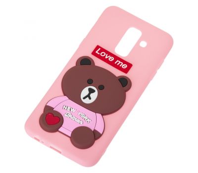 Чохол для Samsung Galaxy A6+ 2018 (A605) ведмедик "Love Me" рожевий 548047