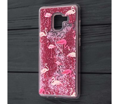 Чохол для Samsung Galaxy A8 2018 (A530) Блиск вода рожевий "фламінго"