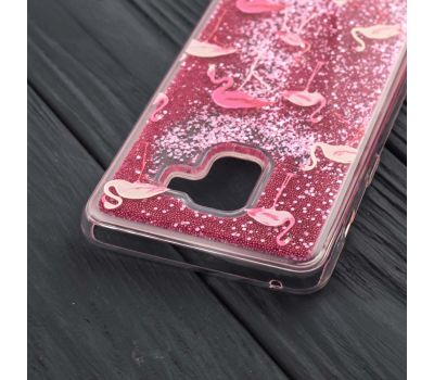 Чохол для Samsung Galaxy A8 2018 (A530) Блиск вода рожевий "фламінго" 548855