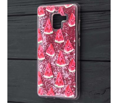 Чохол для Samsung Galaxy A8 2018 (A530) Блиск вода рожевий "кавун"