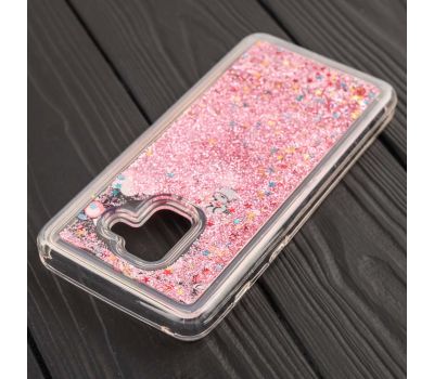 Чохол для Samsung Galaxy A8 2018 (A530) Pepper блискітки вода рожевий "єдинорожки" 548705