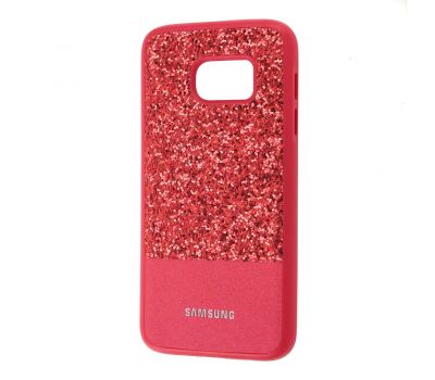 Чохол для Samsung Galaxy S7 (G930) Leather + Shining червоний
