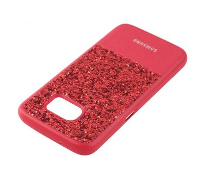 Чохол для Samsung Galaxy S7 (G930) Leather + Shining червоний 554232