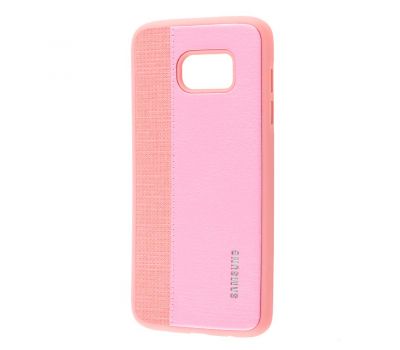 Чохол Samsung Galaxy S7 Edge (G935) Label Case Leather + Perfo рожевий