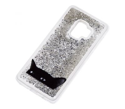 Чохол для Samsung Galaxy S9 (G960) Блиск вода сріблястий "чорний кіт" 555545