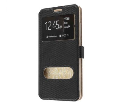 Чохол книжка Samsung Galaxy J7 (J700) Modern Style з двома вікнами чорний