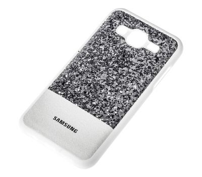 Чохол для Samsung Galaxy J5 (J500) Leather + Shining сріблястий 562948
