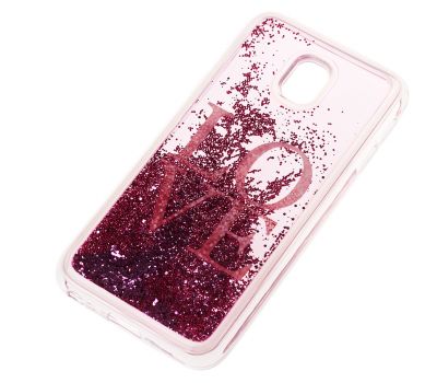 Чохол для Samsung Galaxy J3 2017 (J330) Блиск вода рожевий "Love" 562263
