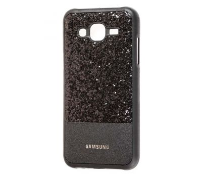 Чохол для Samsung Galaxy J5 (J500) Leather + Shining чорний