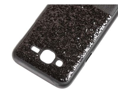 Чохол для Samsung Galaxy J5 (J500) Leather + Shining чорний 562951