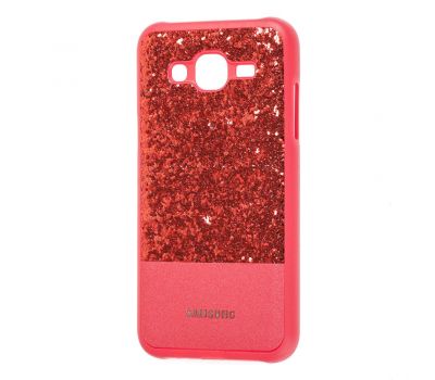 Чохол для Samsung Galaxy J5 (J500) Leather + Shining червоний