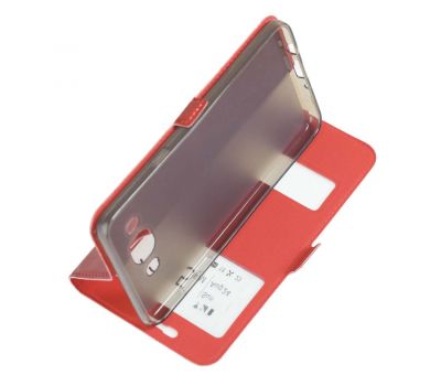Чохол книжка Samsung Galaxy J7 (J700) Momax з двома вікнами червоний 564639