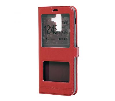 Чохол книжка для Samsung Galaxy J8 (J810) Momax з двома вікнами червоний