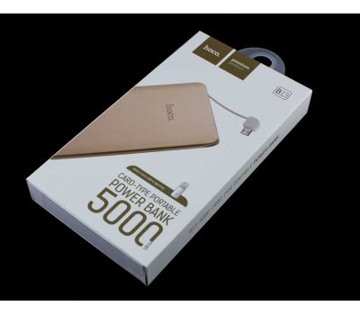 Зовнішній акумулятор power bank Hoco B13 Card-type Portable 5000 mAh gold 58345