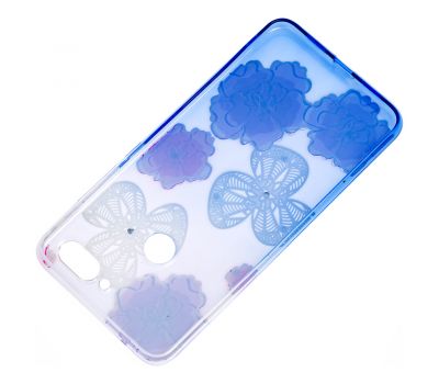 Чохол для Xiaomi Mi 8 Lite Glamour ambre фіолетові "квіти" 598782