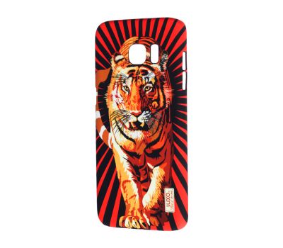 Чохол для Samsung Galaxy S7 Edge (G935) Luxo Face neon червона з тигром