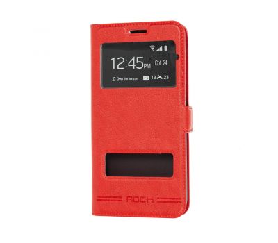 Чохол книжка для Xiaomi Redmi Note 5 / Note 5 Pro Rock з двома вікнами червоний 641606