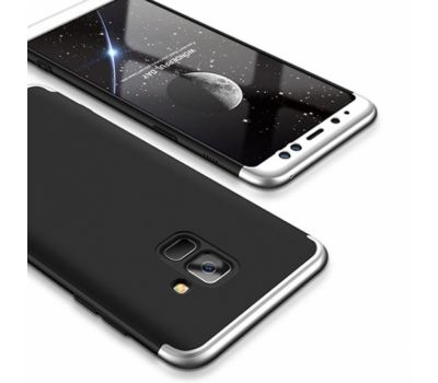 Чохол GKK LikGus для Samsung Galaxy A8+ 2018 (A730) 360 чорно-сріблястий