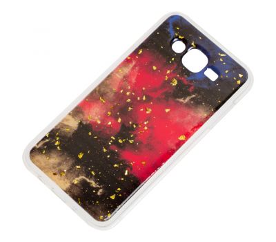 Чохол для Samsung Galaxy J7 (J700) Art confetti "темно-червоний" 649848